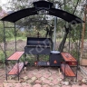 Печь-Мангал-Гриль "Викинг" (5мм) с крышкой-барбекю и решеткой (176кг)