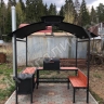 Беседка 2000х1500 с гриль-мангалом, печкой под казан и лавочкой